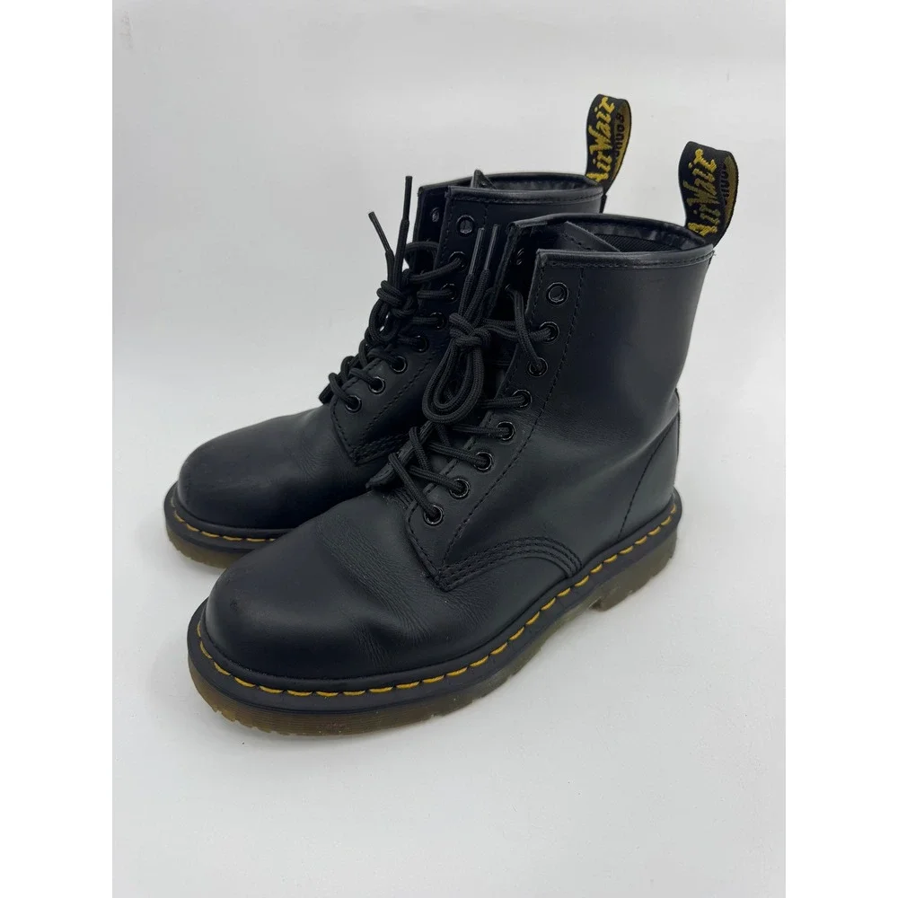Dr. Martens Ambury Black Leather Work Boots ASTM‎ F2892-18 EH Mens 8 Womens 9